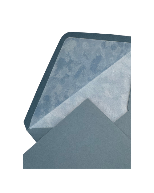 Sky Blue Velvet-Lined Envelope & Matching Card
