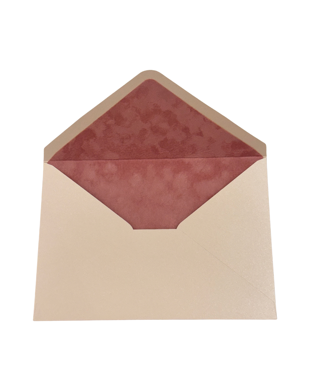 Blush Pink Velvet-Lined Envelope & Matching Card