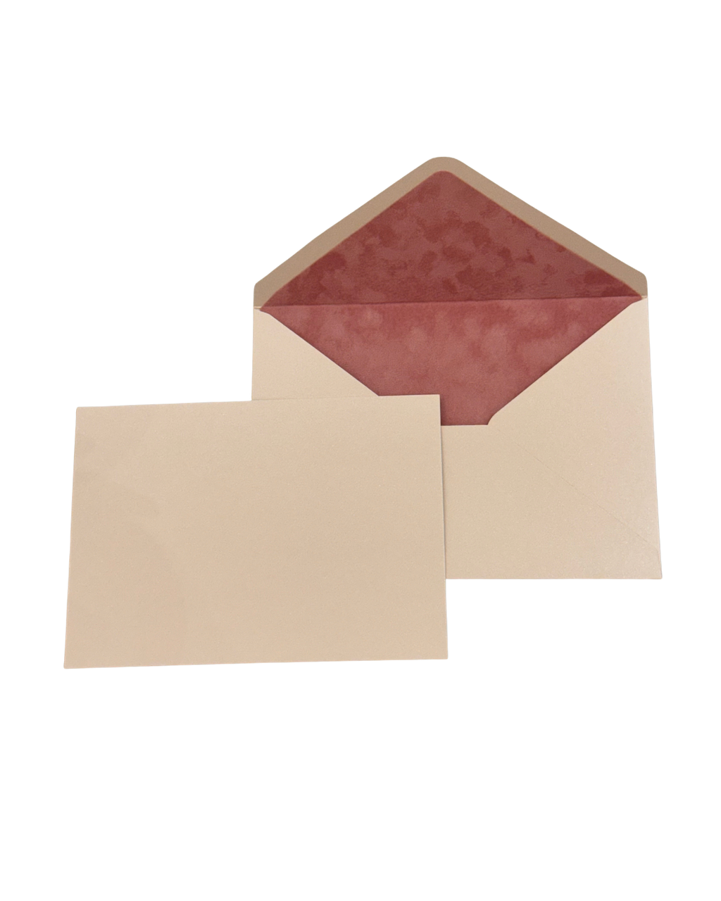 Blush Pink Velvet-Lined Envelope & Matching Card