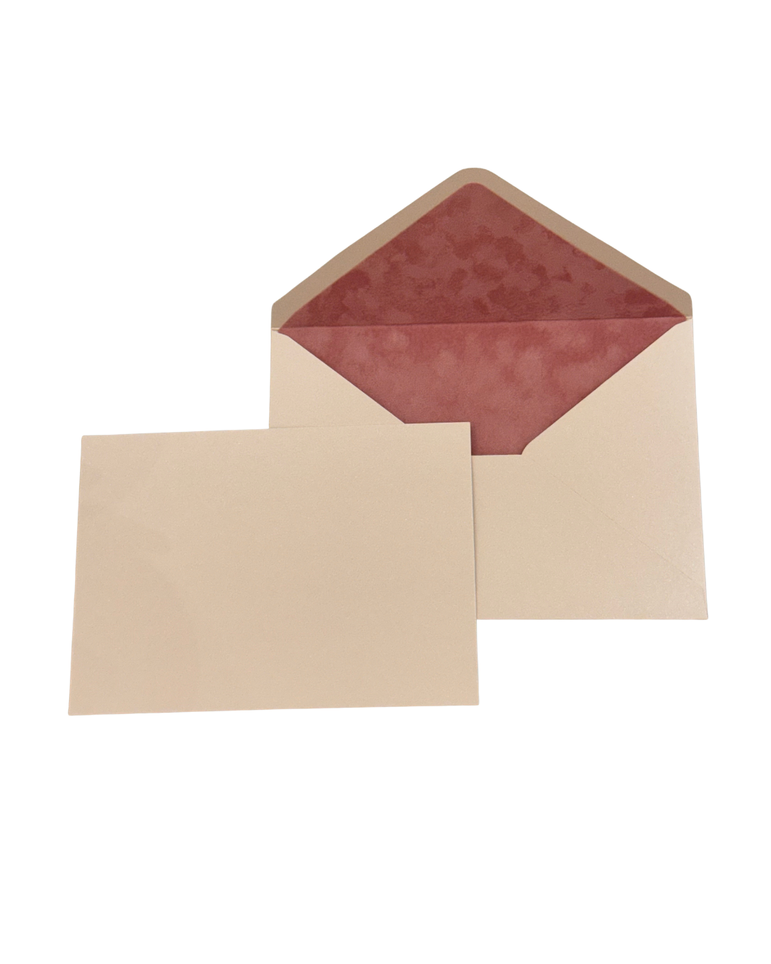 Blush Pink Velvet-Lined Envelope & Matching Card