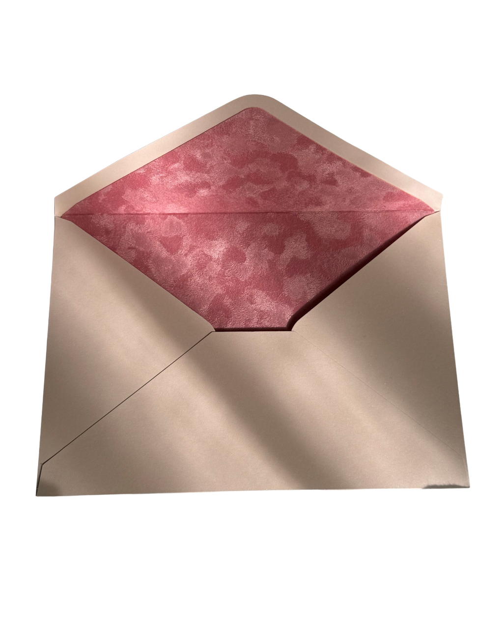 Blush Pink Velvet-Lined Envelope & Matching Card