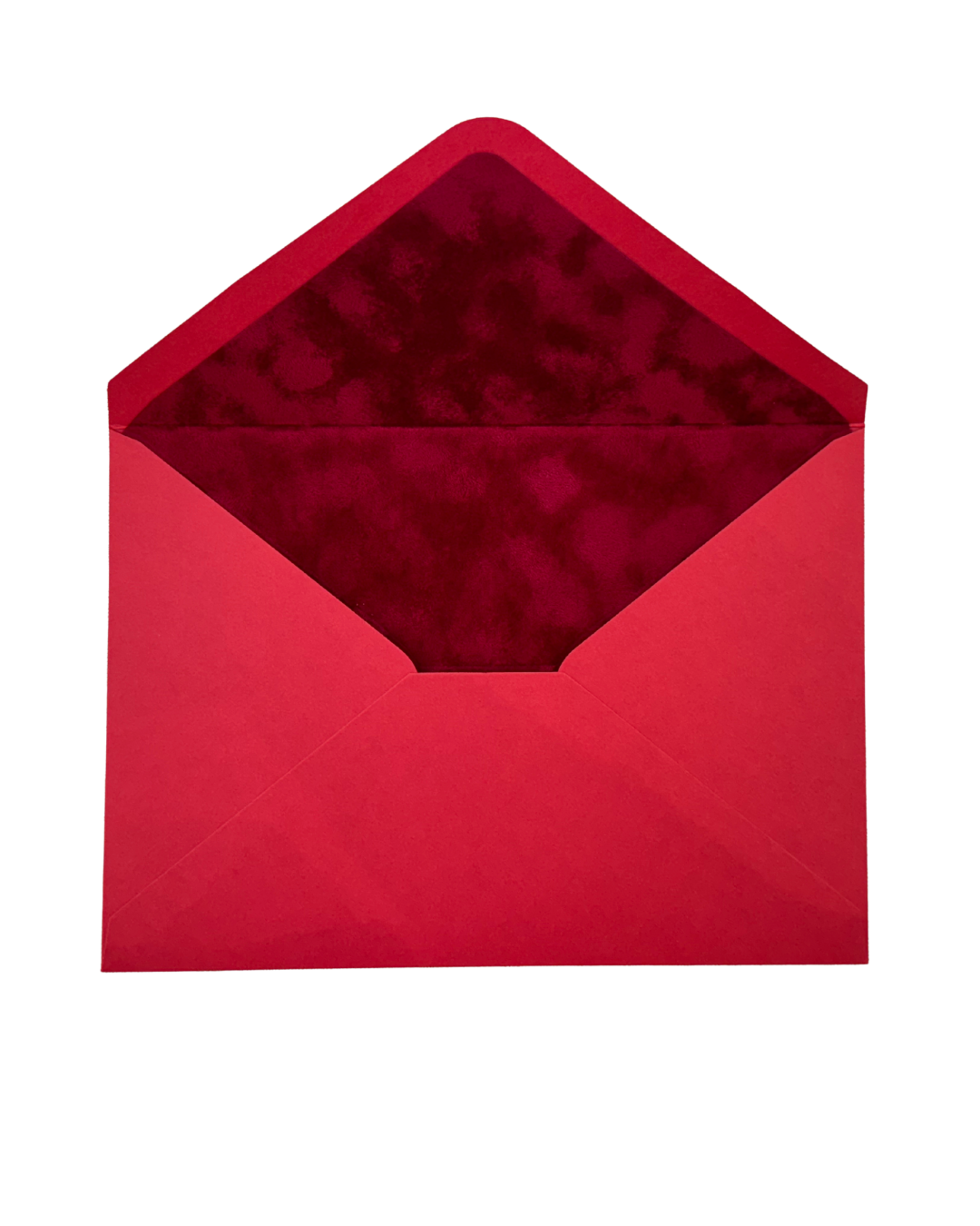 Rose Red Velvet-Lined Envelope & Matching Card