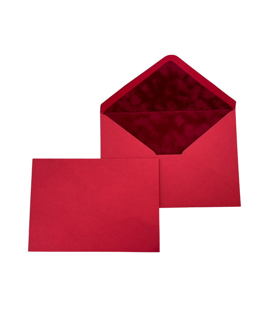 Rose Red Velvet-Lined Envelope & Matching Card