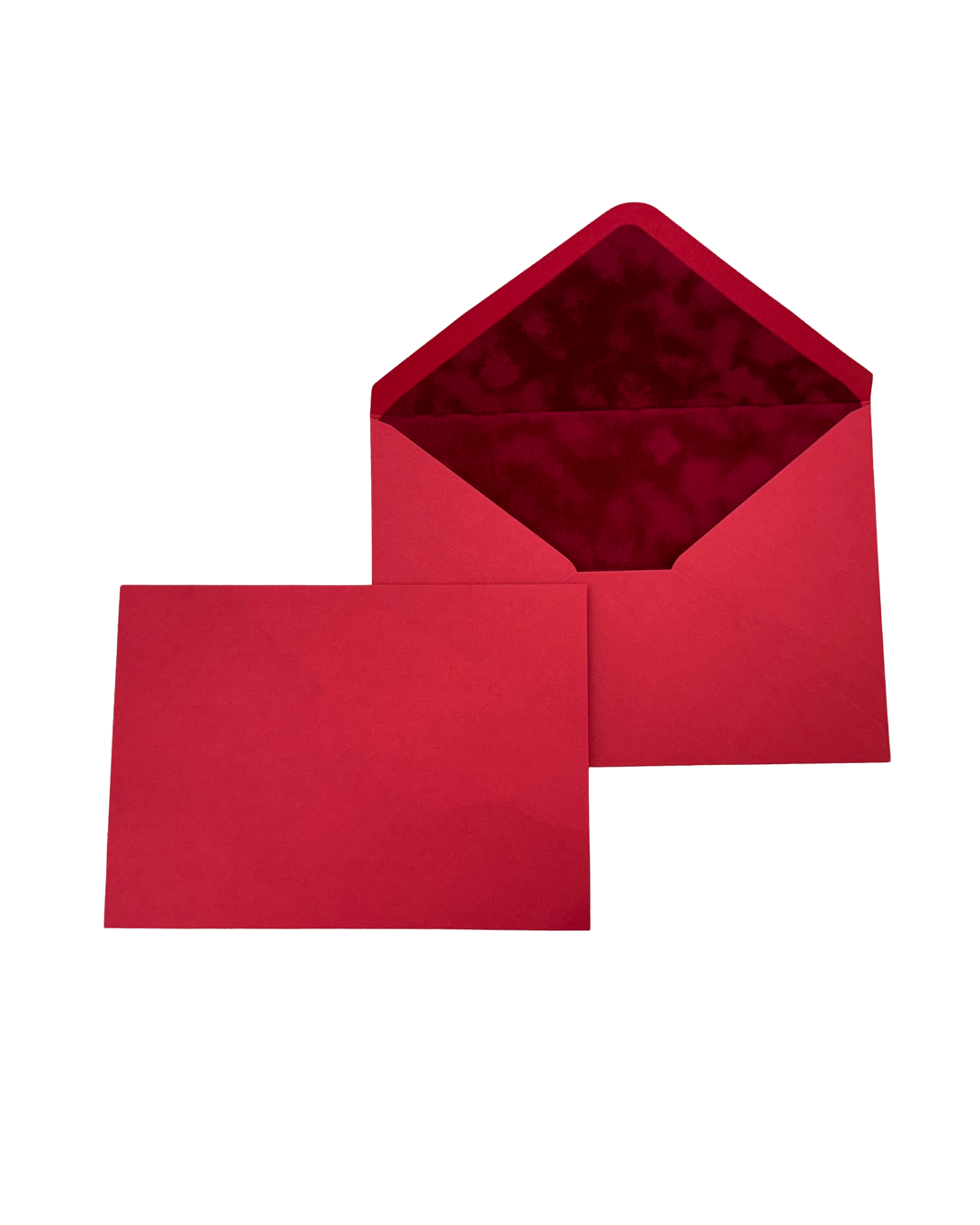 Rose Red Velvet-Lined Envelope & Matching Card