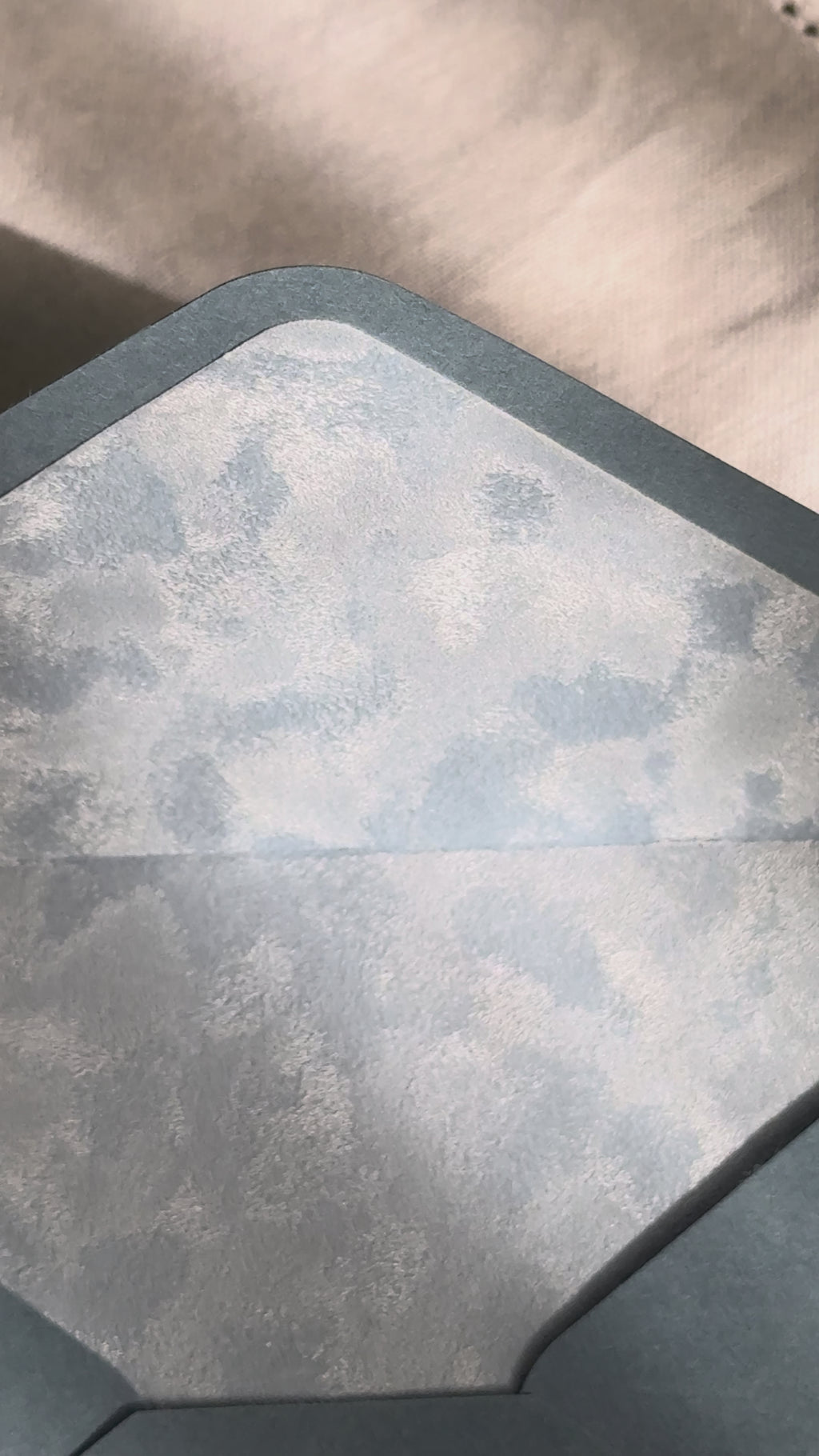 Sky Blue Velvet-Lined Envelope & Matching Card
