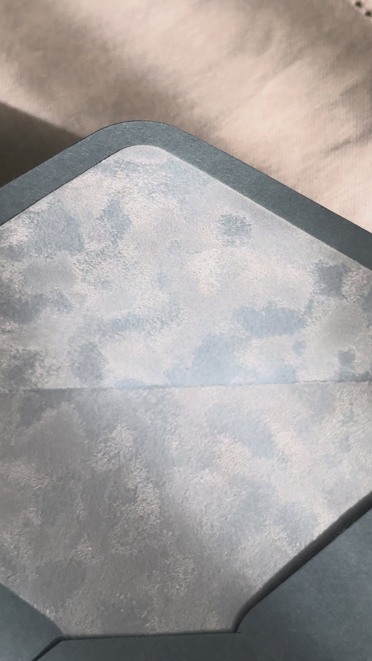 Sky Blue Velvet-Lined Envelope & Matching Card