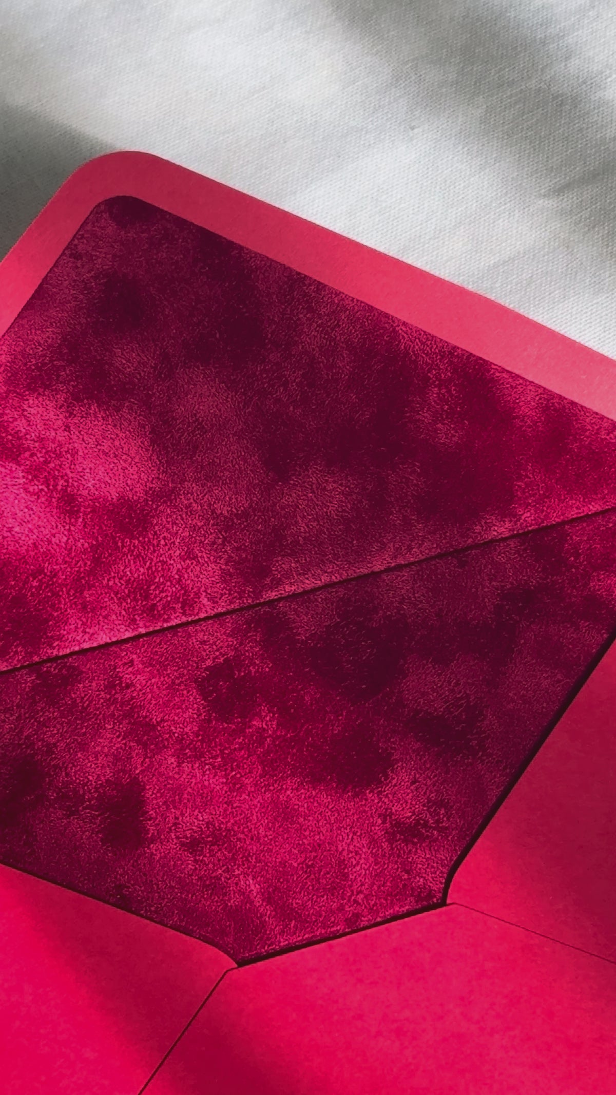 Rose Red Velvet-Lined Envelope & Matching Card